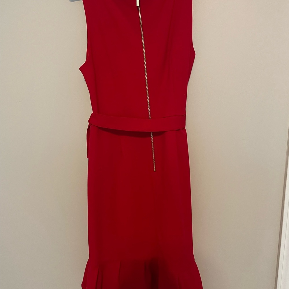 Elegant Red Sleeveless Dress - Picture 3 of 7